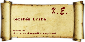 Kecskés Erika névjegykártya