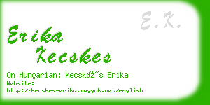 erika kecskes business card